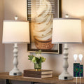 23" Table Lamps Set of 2 Beige