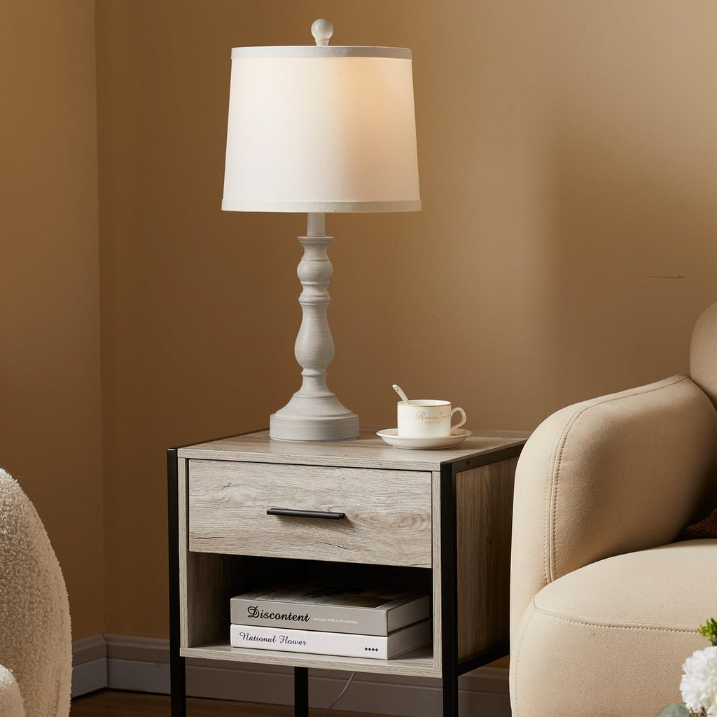 23" Table Lamps Set of 2 Beige