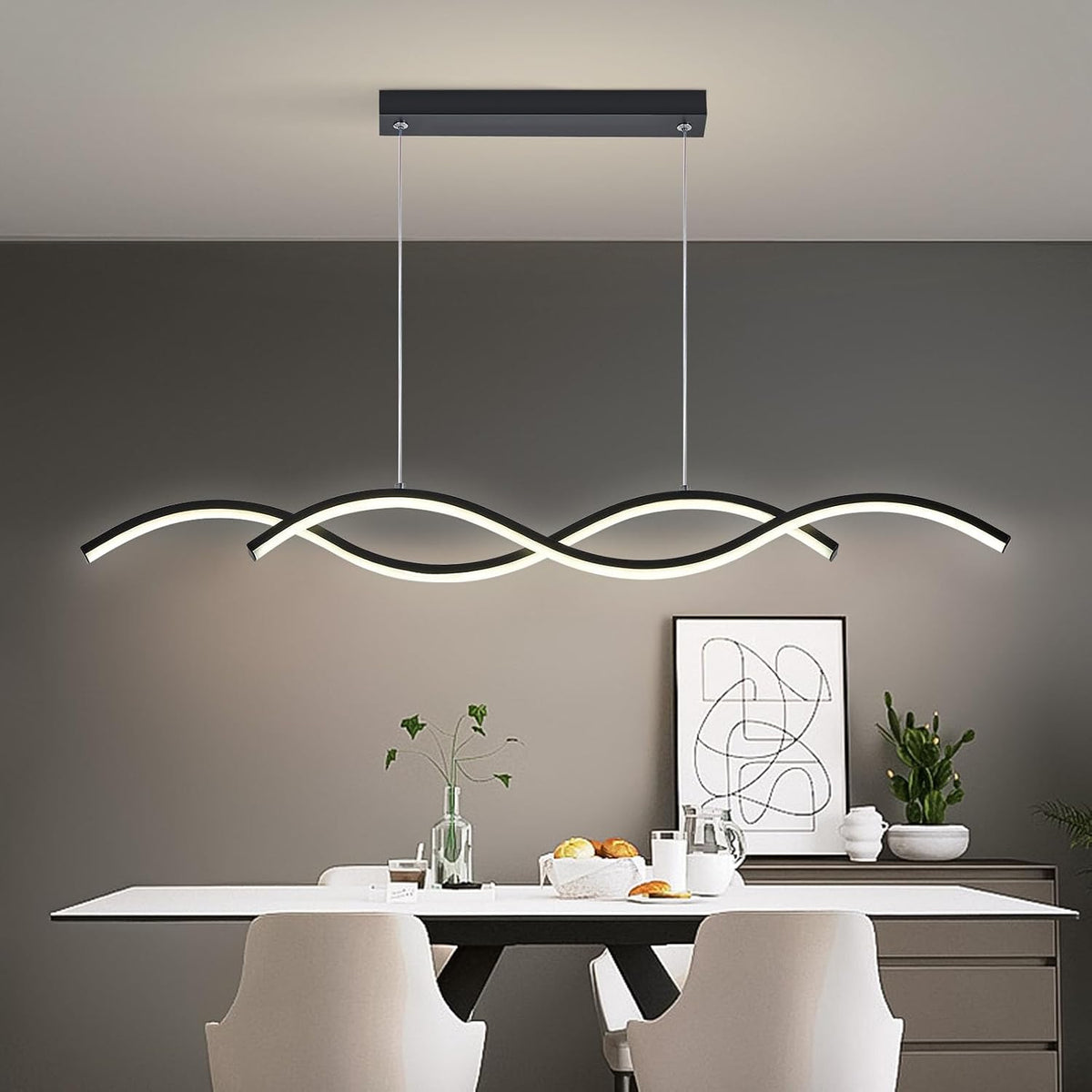 31.49" Waving Linear LED Chandelier