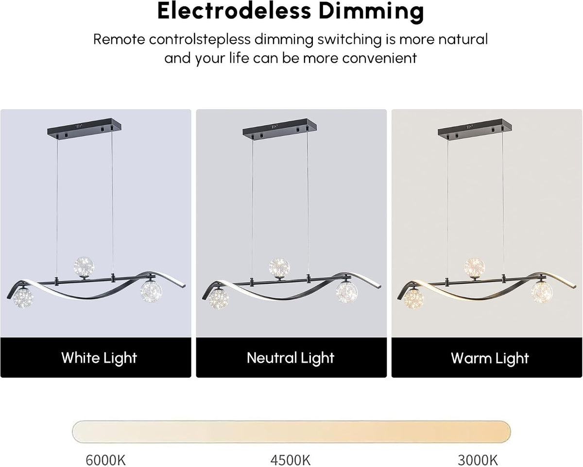 40.2" Black LED Linear Chandelier