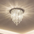 2-Light Crystal Flush Mount Mini Chandelier