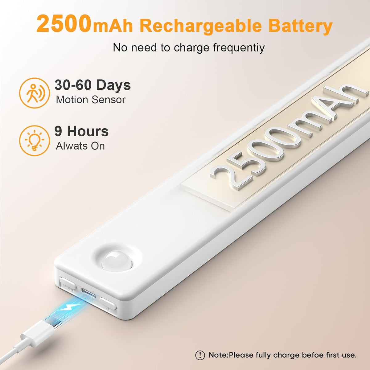 6 Pack USB Rechargeable Under Cabinet Light