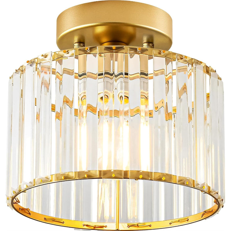 Gold Semi Flush Ceiling Light 8.66"