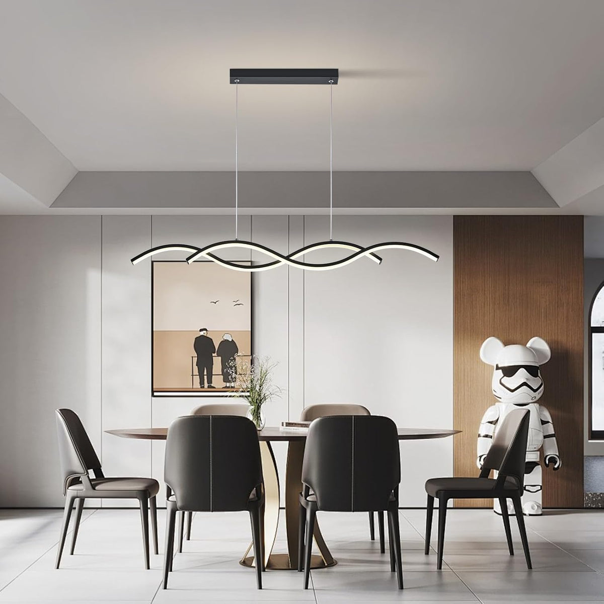 31.49" Waving Linear LED Chandelier