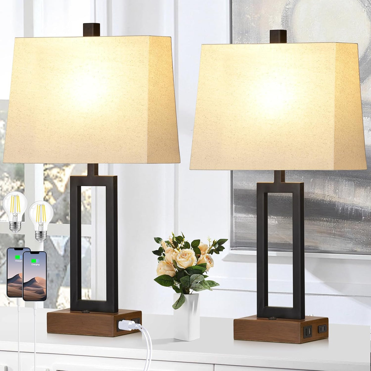 23.5" Table Lamp Set of 2