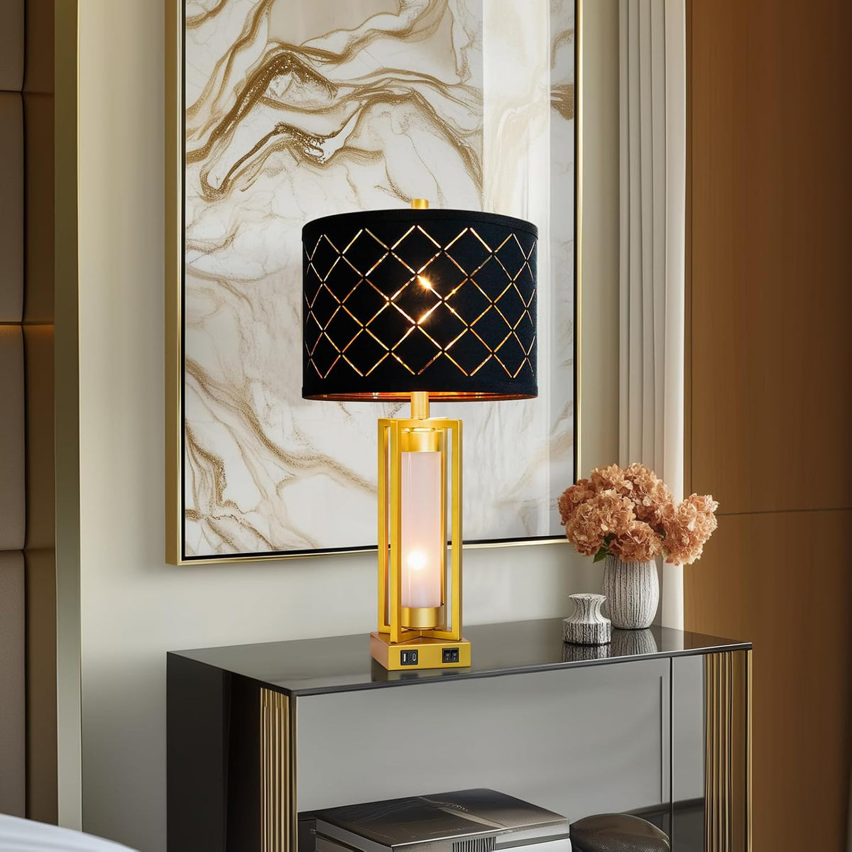 Set of 2 Modern USB Table Lamps