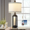 26" Modern Table Lamp Black Single