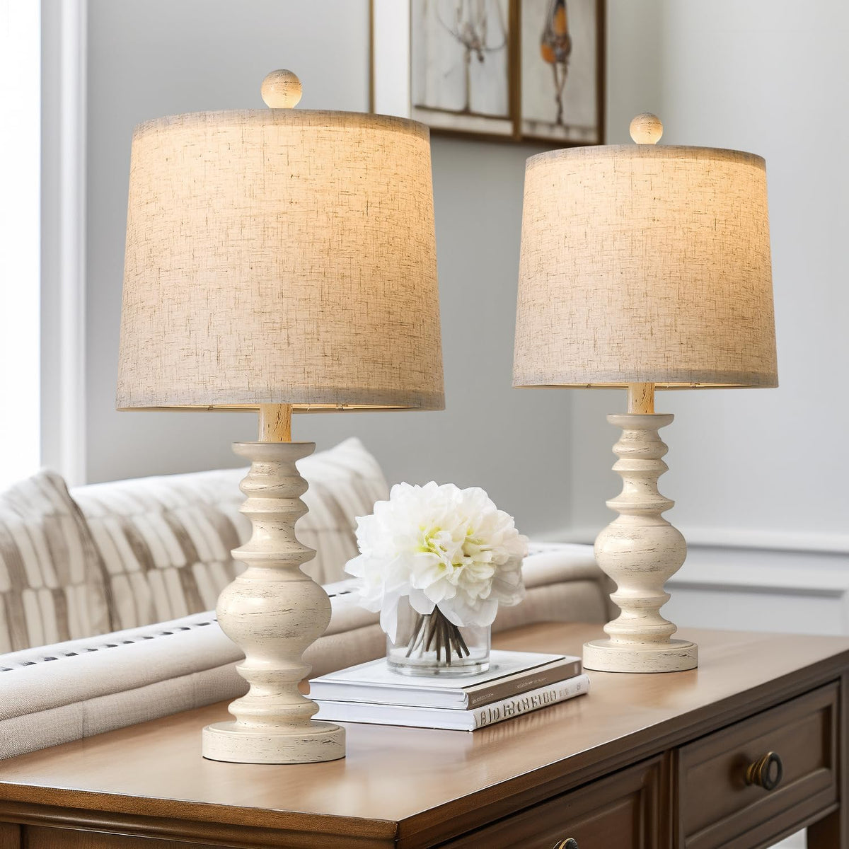 20.5" Rustic Table Lamp Set of 2