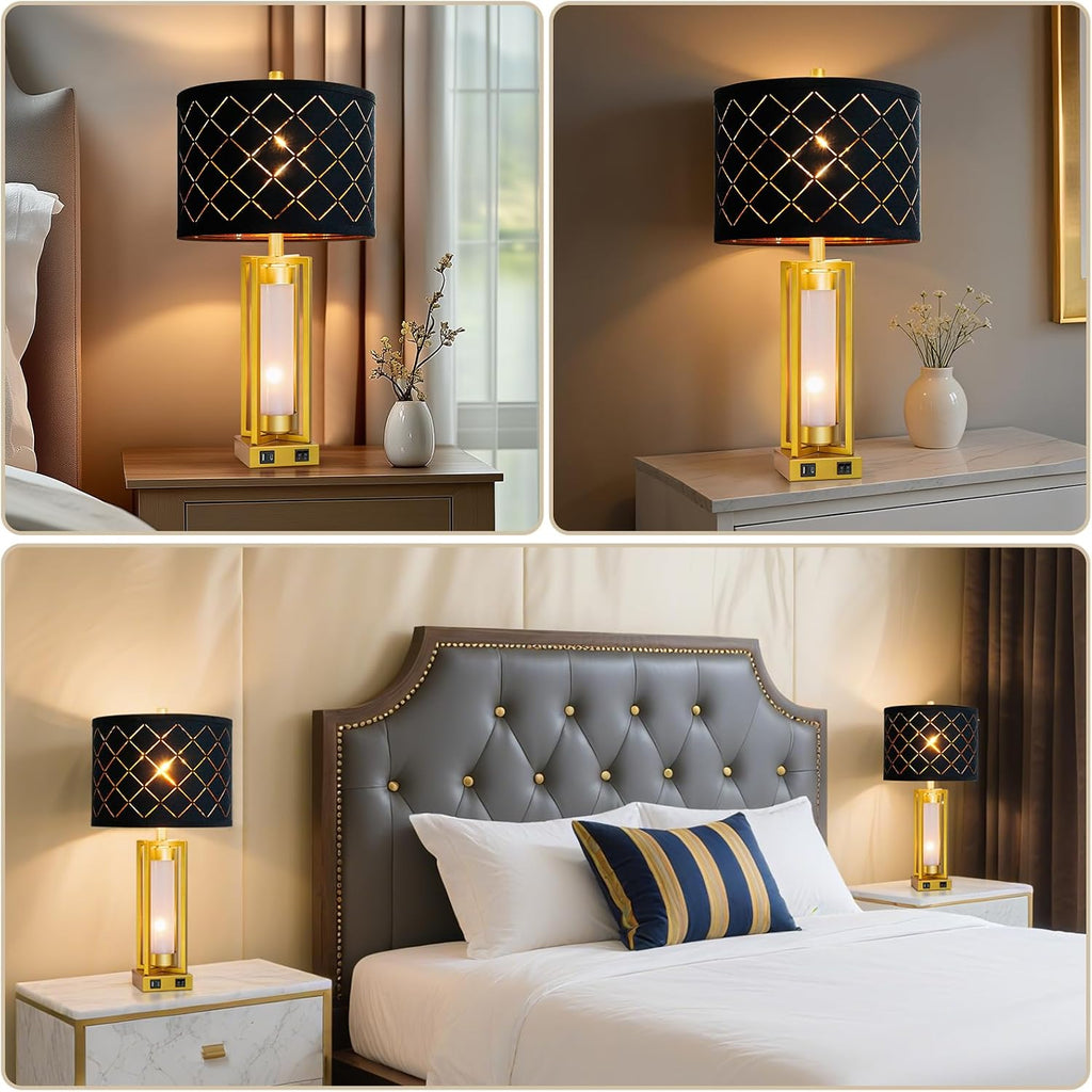 Set of 2 Modern USB Table Lamps