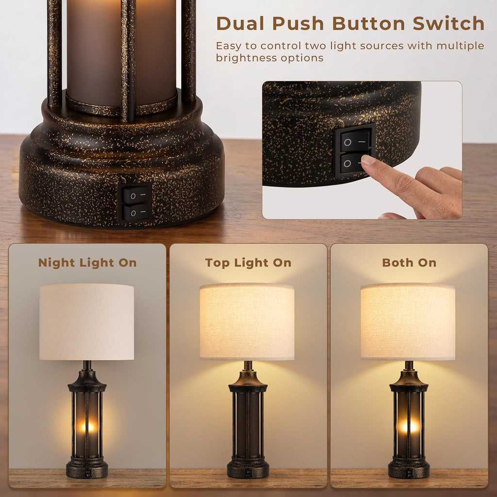 24" Farmhouse Table Lamp Set of 2