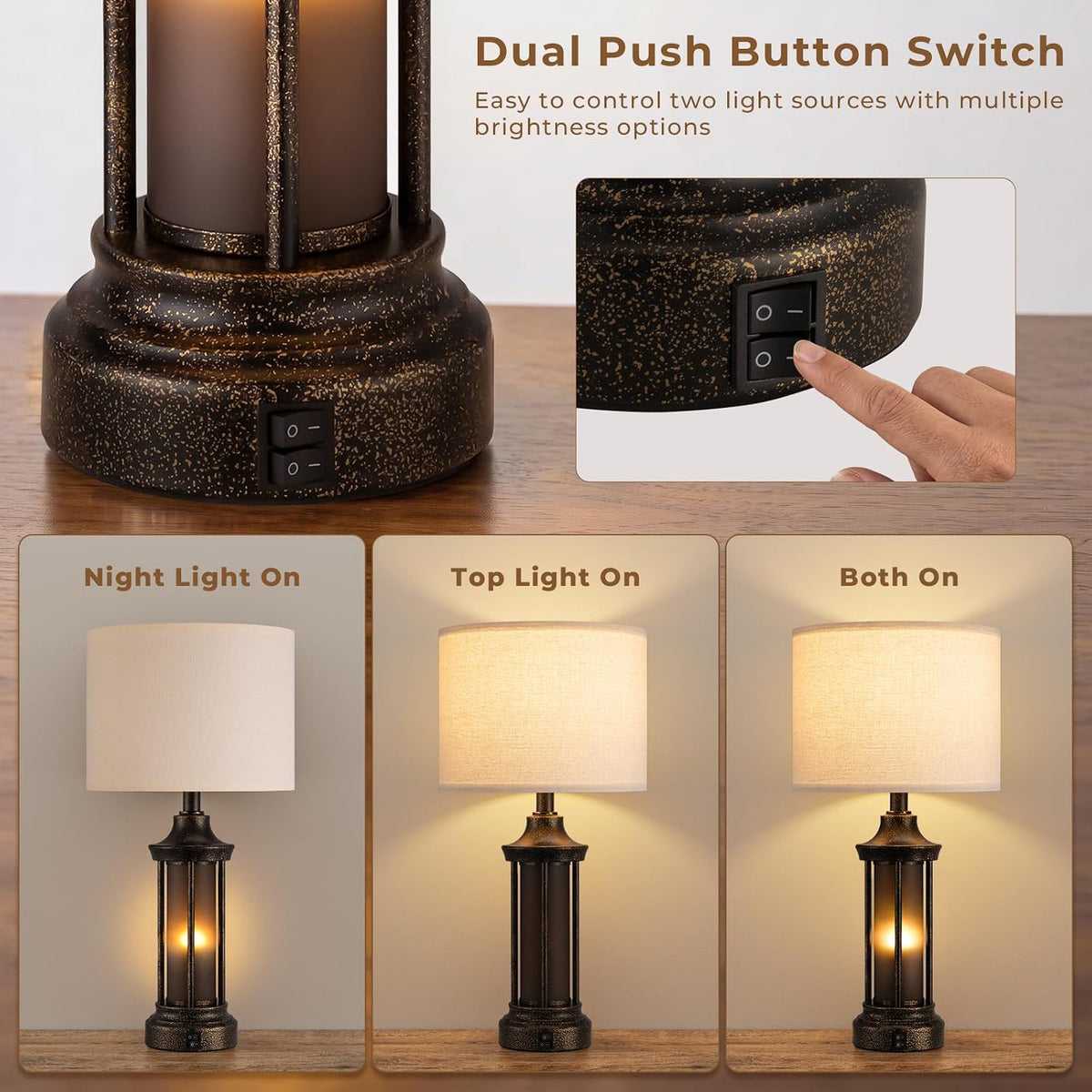 24" Farmhouse Table Lamp Set of 2