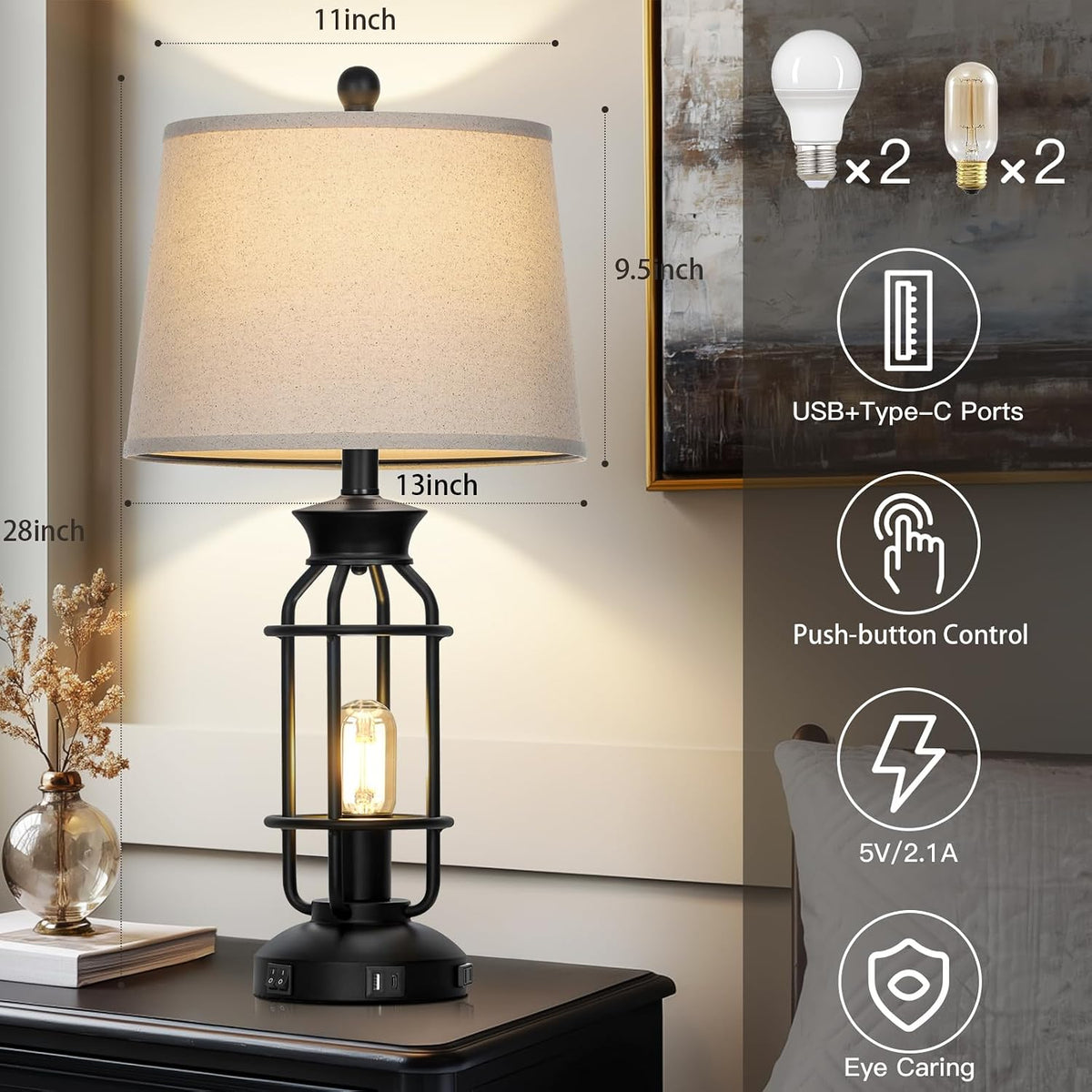 28" Table Lamp Set of 2