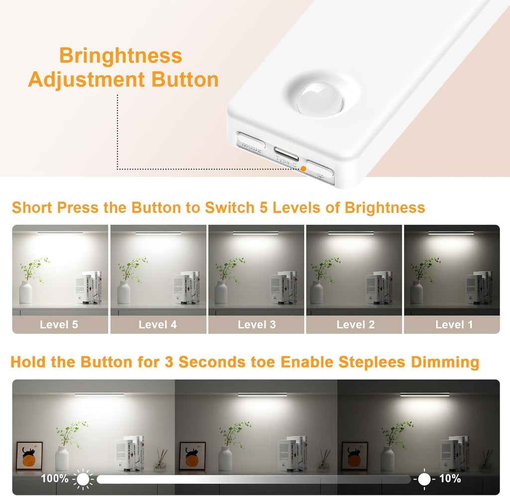 6 Pack USB Rechargeable Under Cabinet Light