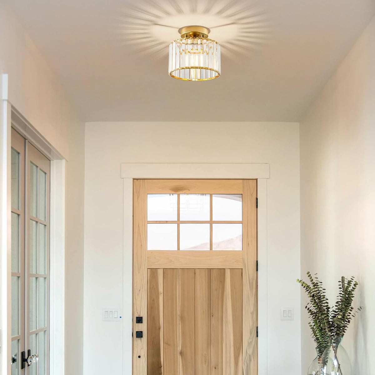 Gold Semi Flush Ceiling Light 8.66"