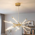 12-Light Gold LED Linear Chandelier