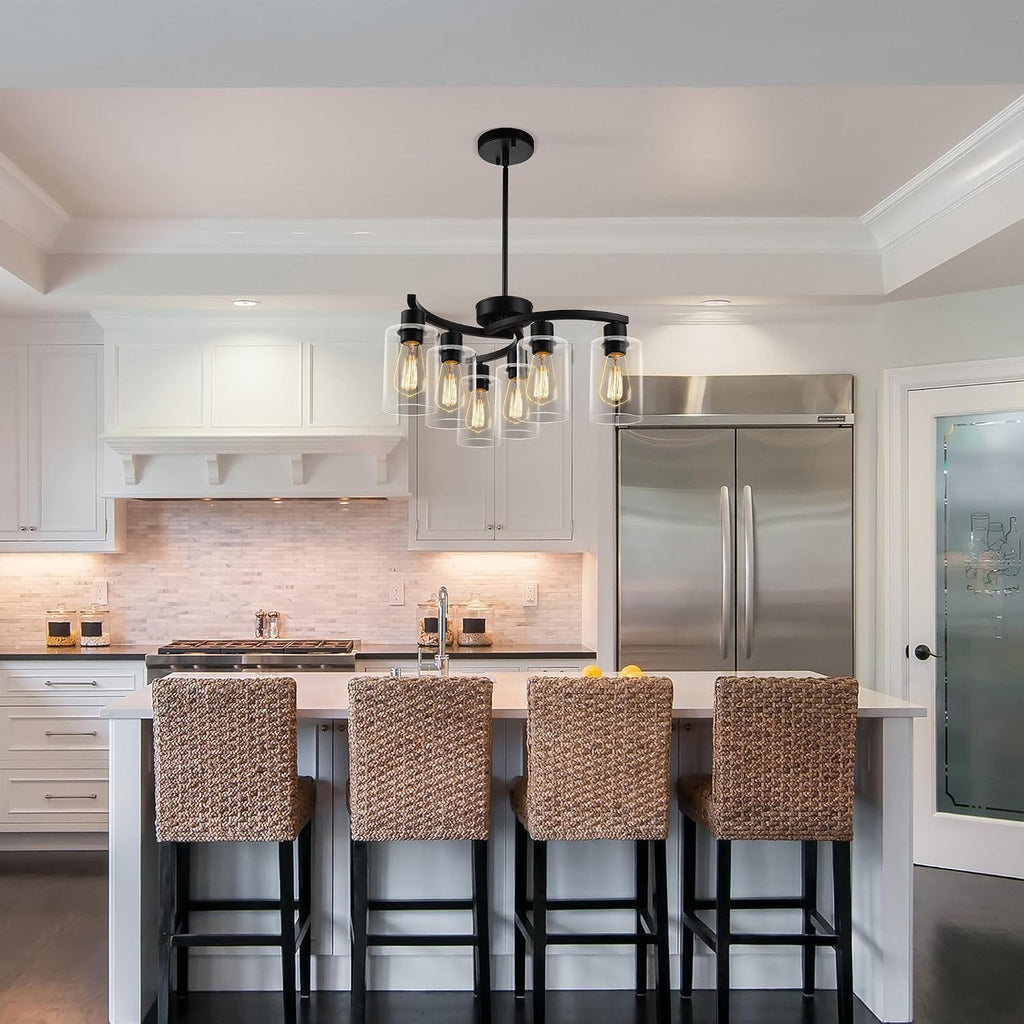 6-Light Black Farmhouse Chandelier