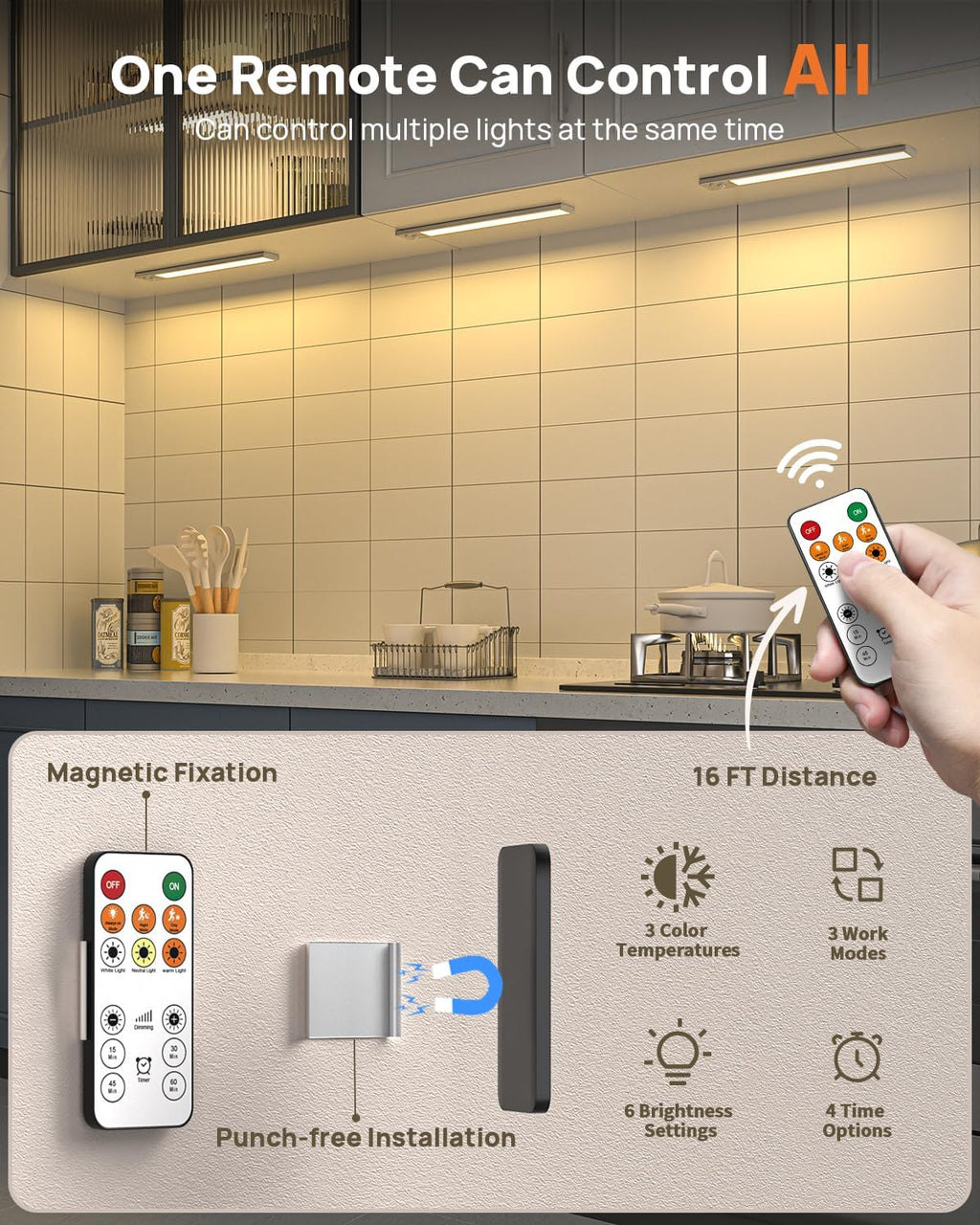 16" Wireless Under Cabinet Light 2 Pack