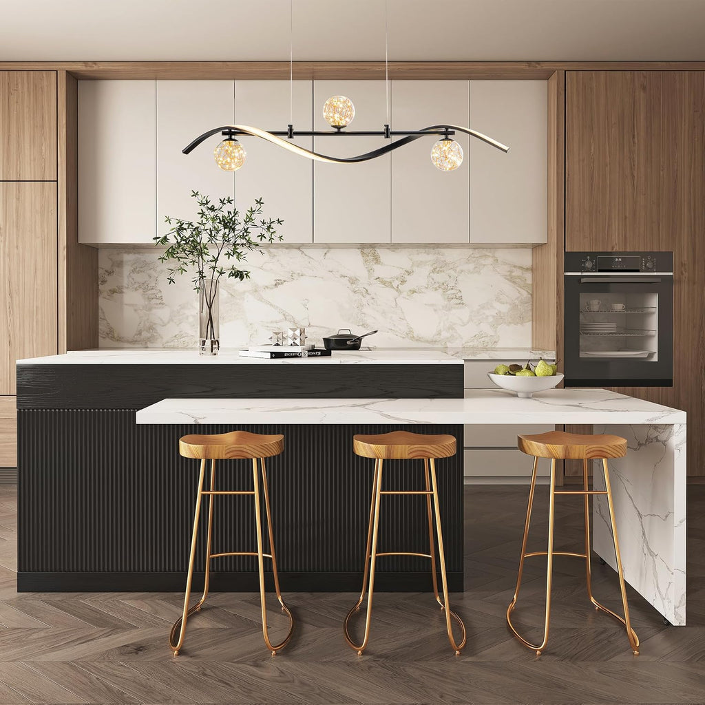 40.2" Black LED Linear Chandelier