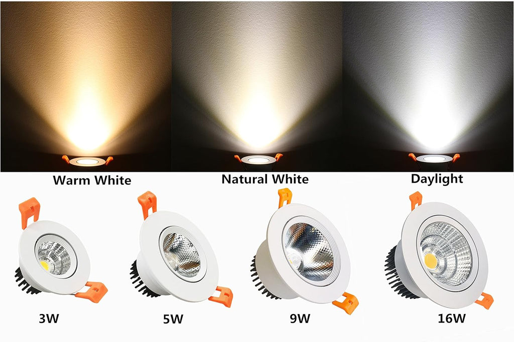 2" 3W Dimmable COB LED Downlight Warm White 4 Pack