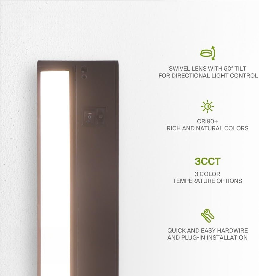 18" Swivel LED Under Cabinet Light Bronze